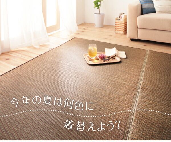 スーパSALE10倍＆4時間限定10％OFF 自然素材ラグ 30タイプから選べる国産ふっくらい草ラグ 140×200cm