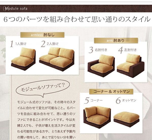 スーパSALE10倍＆4時間限定10％OFF フロアソファ カバーリングモジュールローソファ ソファ2点セット 肘あり 1P×2