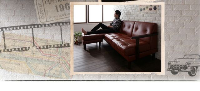 スーパSALE10倍＆4時間限定10％OFF 木肘デザインソファ 木肘コーナーカウチソファ 3P