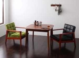スーパSALE10倍＆4時間限定10％OFF ダイニングセット（テーブル&ソファ） ソファ&ダイニングセット 2人 3点セット(テーブル+1Pソファ2脚) W90