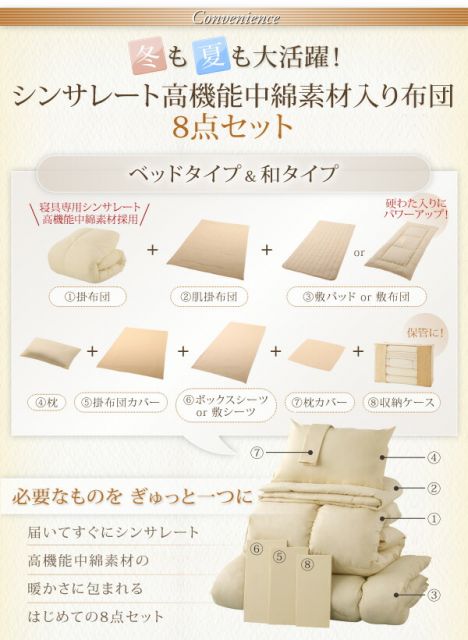スーパSALE10倍＆4時間限定10％OFF MITAS寝具SELECT 布団セット 布団 キング カバー付き 来客用 ベッドパッド 掛け布団 枕 布団カバー ボックスシーツ 収納ケース 収納袋 9色から選べる シンサレート入り ベッドタイプ キング 10点セット