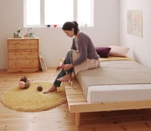 北欧デザインベッド スタンダードボンネルコイルマットレス付き ステージ セミシングル フレーム幅100