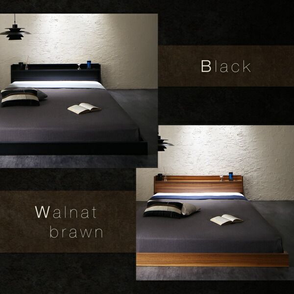 棚・コンセント付きフロアベッド マルチラススーパースプリング マットレス付き シングル