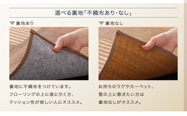 スーパSALE10倍＆4時間限定10％OFF 自然素材ラグ 純国産京刺子柄い草ラグ 不織布なし 191×250cm