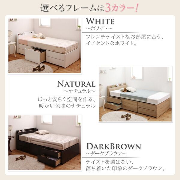 スーパSALE10倍＆4時間限定10％OFF ベッド ショート丈 収納 収納付きベッド シングル 大容量 一人暮らし おしゃれ コンパクト 子供 180 薄型抗菌国産ポケットコイルマットレス付 ヘッドレス シングル ショート丈