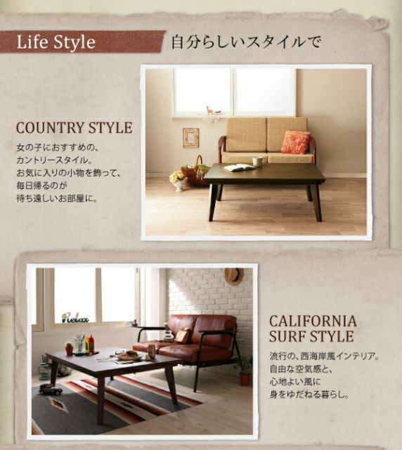 スーパSALE10倍＆4時間限定10％OFF こたつテーブル オールドウッド ヴィンテージデザインこたつテーブル 4尺長方形(80×120cm)