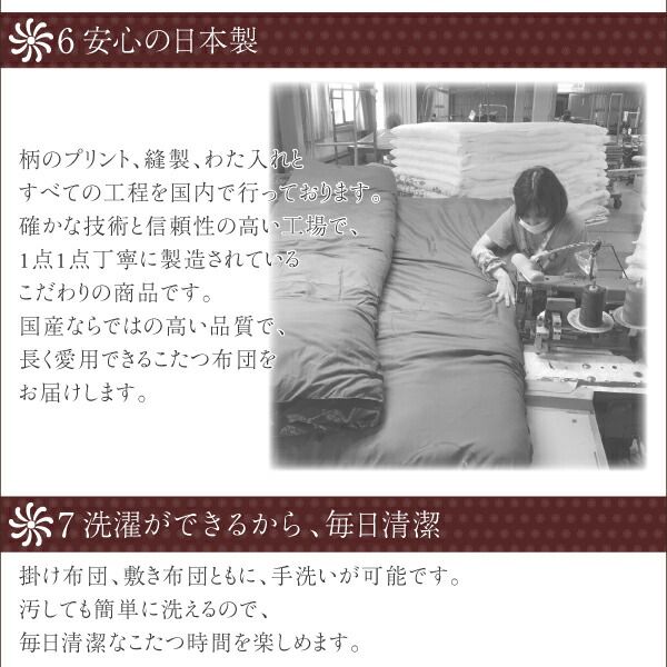 スーパSALE10倍＆4時間限定10％OFF こたつ布団セット 国産こたつ布団 掛け敷き布団&上掛け3点セット 4尺長方形(80×120cm)天板対応