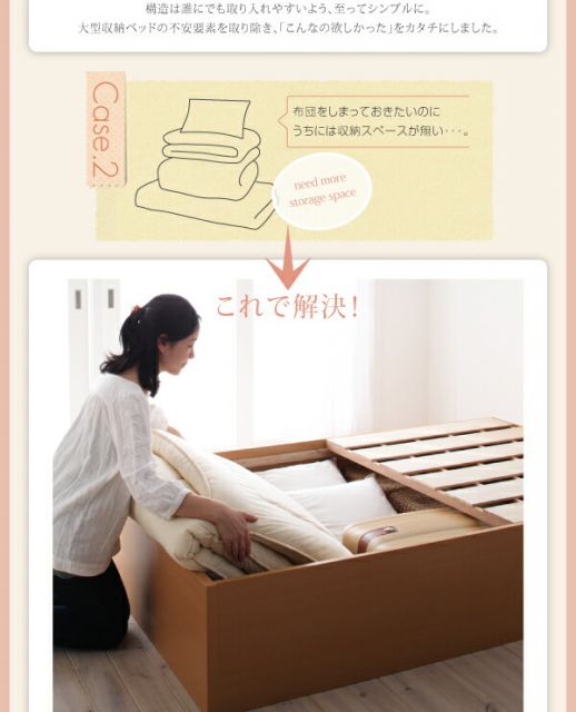スーパSALE10倍＆4時間限定10％OFF お客様組立 大容量収納庫付きすのこベッド HBレス マルチラススーパースプリングマットレス付き シングル 深さレギュラー