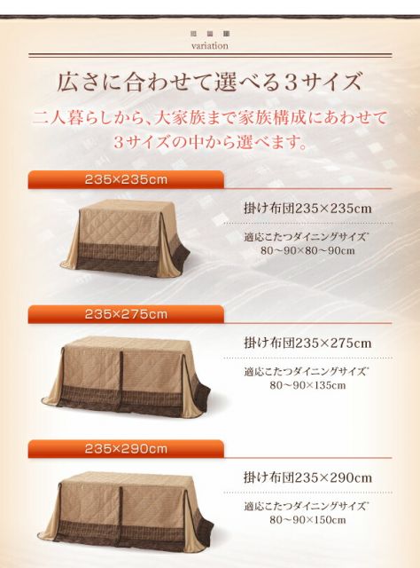 スーパSALE10倍＆4時間限定10％OFF こたつ用掛け布団 こたつ用敷き布団 しじら織りダイニングこたつ掛布団 上掛け 正方形(75×75cm)天板対応