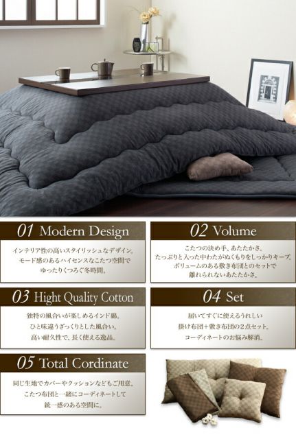 スーパSALE10倍＆4時間限定10％OFF こたつ こたつ布団 おしゃれ ブロックチェック柄こたつ布団 こたつ用掛け布団 7尺長方形(90×210cm)天板対応