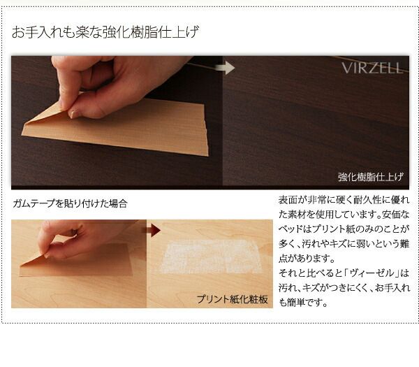 棚・コンセント付き収納ベッド プレミアムボンネルコイルマットレス付き シングル