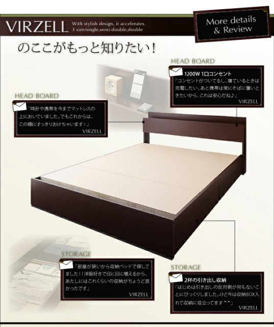 スーパSALE10倍＆4時間限定10％OFF 棚・コンセント付き収納ベッド マルチラススーパースプリングマットレス付き シングル