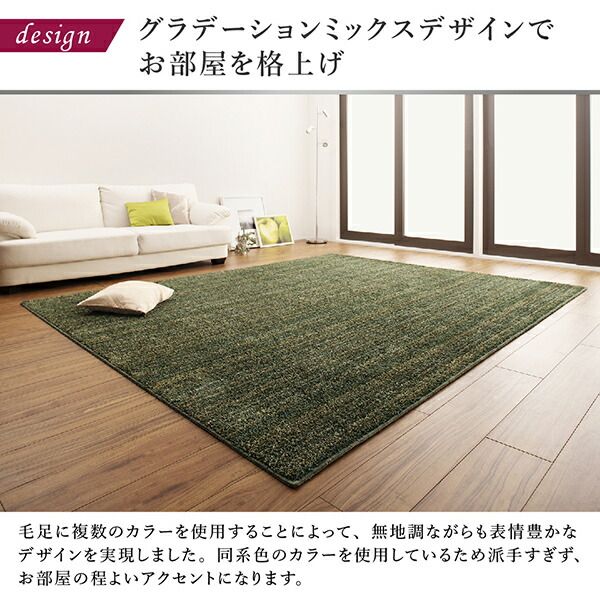スーパSALE10倍＆4時間限定10％OFF ラグ グラデーションミックスシャギーラグ 200×200cm