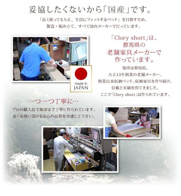 スーパSALE10倍＆4時間限定10％OFF お客様組立 国産跳上げ収納ベッド 薄型プレミアムボンネルコイルマットレス付き 横開き セミシングル ショート丈 深さラージ