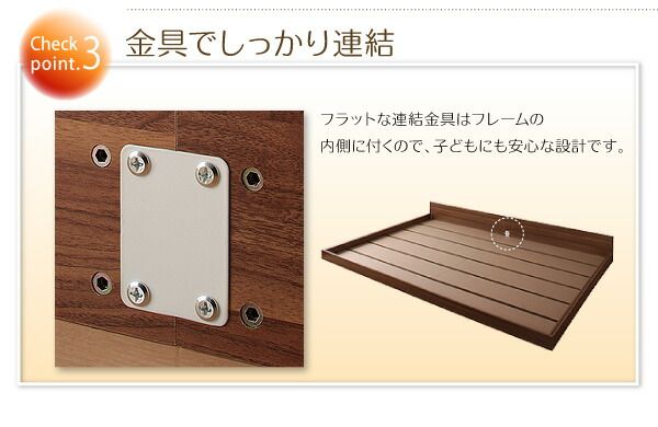 ずっと使える・将来分割出来る・シンプルデザイン大型フロアベッド プレミアムボンネルコイルマットレス付き セミシングル