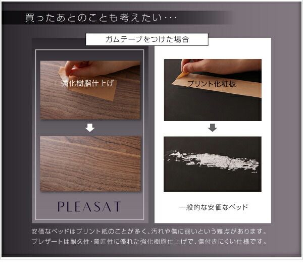 シンプルモダンデザイン・収納ベッド スタンダードポケットコイルマットレス付き セミダブル