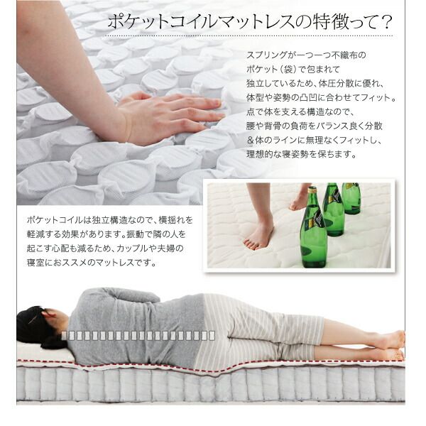 スーパSALE10倍＆4時間限定10％OFF モダンデザインフロアベッド マルチラススーパースプリングマットレス付き シングル