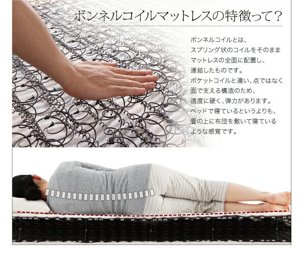 スーパSALE10倍＆4時間限定10％OFF モダンデザインフロアベッド マルチラススーパースプリングマットレス付き セミダブル