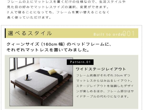 スーパSALE10倍＆4時間限定10％OFF デザインすのこベッド 国産カバーポケットコイルマットレス付き ステージ ダブル フレーム幅160