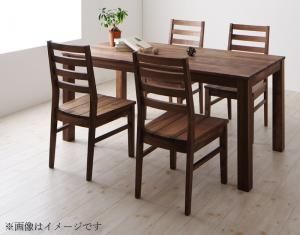 スーパSALE10倍＆4時間限定10％OFF ダイニングセット（テーブル&チェア） 総無垢材ダイニング 4人 5点セット(テーブル+チェア4脚) ウォールナット 板座 W135