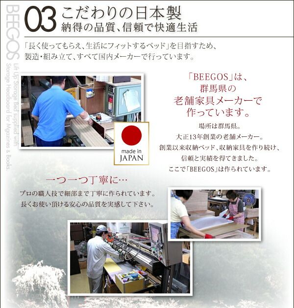 スーパSALE10倍＆4時間限定10％OFF お客様組立 収納ヘッドボード付ガス圧式跳ね上げ収納ベッド マルチラススーパースプリングマットレス付き 縦開き セミダブル 深さレギュラー