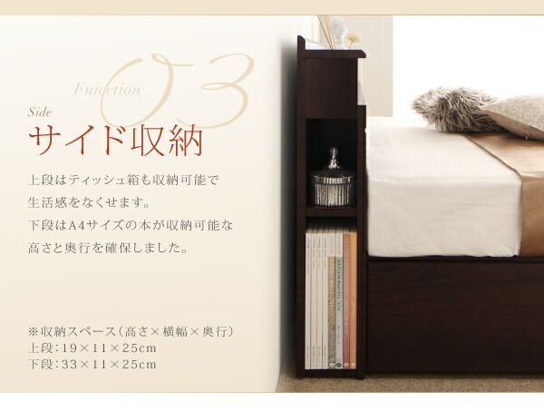 スーパSALE10倍＆4時間限定10％OFF 棚・照明・コンセント付き収納ベッド  マルチラススーパースプリングマットレス付き ダブル