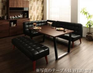 スーパSALE10倍＆4時間限定10％OFF ダイニングセット ソファ ダイニング セット ヴィンテージ ソファダイニング 4人 合皮 4点セット(テーブル+ソファ1脚+アームソファ1脚+ベンチ1脚) 左アーム 黒 ブラック 幅150