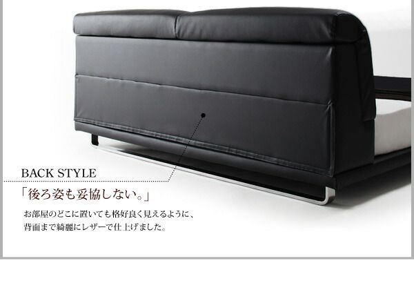 スーパSALE10倍＆4時間限定10％OFF リクライニング機能付き・モダンデザインローベッド プレミアムボンネルコイル マットレス付き ダブル