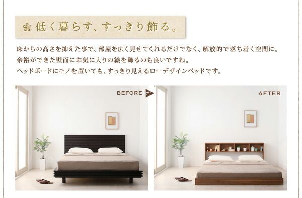 スーパSALE10倍＆4時間限定10％OFF ウォールシェルフ付ディスプレイフロアベッド プレミアムボンネルコイルマットレス付き ウォールシェルフなし ダブル