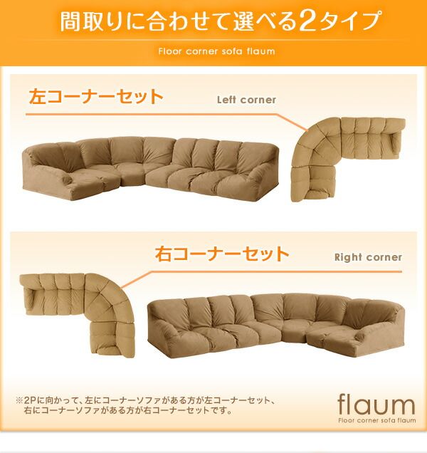 スーパSALE10倍＆4時間限定10％OFF フロアソファ フロアコーナーソファ ロータイプ 左コーナーセット 1P+2P+コーナー