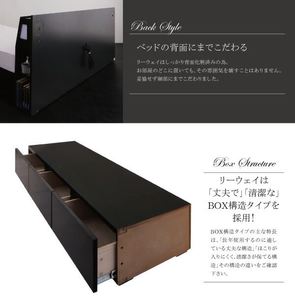 スーパSALE10倍＆4時間限定10％OFF モダンデザイン・キングサイズ収納ベッド 国産カバーポケットコイルマットレス付き キング(K×1)