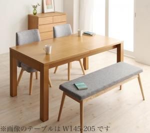 スーパSALE10倍＆4時間限定10％OFF 北欧デザインエクステンションダイニング 4人 4点セット(テーブル+チェア2脚+ベンチ1脚) W120-180