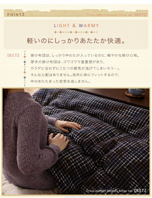 スーパSALE10倍＆4時間限定10％OFF こたつ こたつ布団 おしゃれ ツイード調マルチチェック柄こたつ布団 こたつ用掛け布団単品 正方形(75×75cm)天板対応