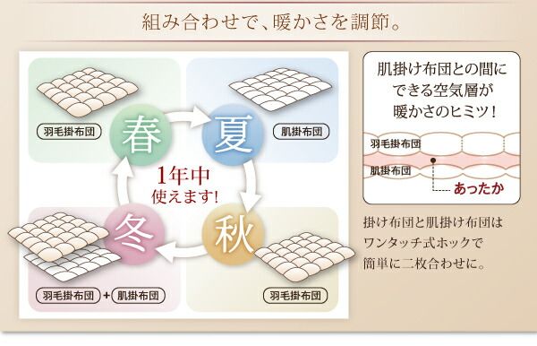 スーパSALE10倍＆4時間限定10％OFF 羽毛布団 エクセルゴールドラベル ホワイトダックダウン90%羽毛布団10点セット 和タイプ ダブル10点セット