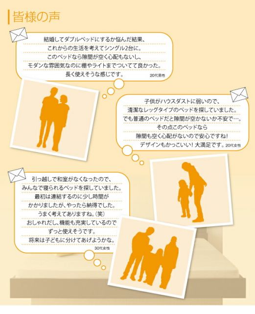 親子で寝られる・将来分割できる連結ベッド ボンネルコイルマットレス付き セミシングル