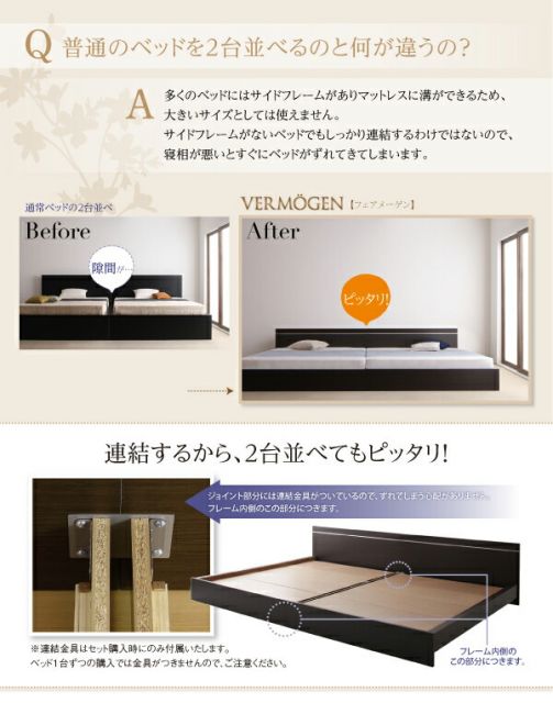 スーパSALE10倍＆4時間限定10％OFF ずっと使えるロングライフデザインベッド 国産ポケットコイルマットレス付き ワイドK180