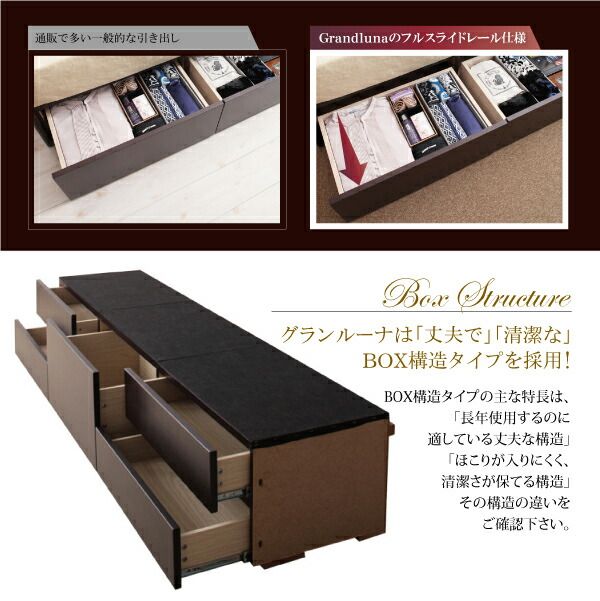 スーパSALE10倍＆4時間限定10％OFF モダンデザイン・大型サイズチェストベッド スタンダードポケットコイルマットレス付き クイーン(Q×1）