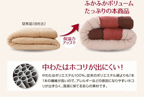 スーパSALE10倍＆4時間限定10％OFF こたつ こたつ布団 おしゃれ スウェード調パッチワークこたつ布団 こたつ用掛け布団単品 5尺長方形(90×150cm)天板対応
