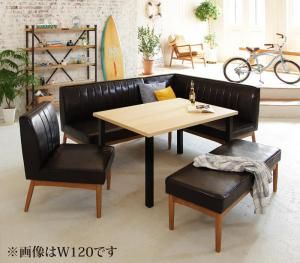 スーパSALE10倍＆4時間限定10％OFF ダイニングセット（テーブル&ソファ チェア ベンチ） 西海岸テイスト モダンデザインリビングダイニングセット 6人 5点セット(テーブル+ソファ1脚+アームソファ1脚+チェア1脚+ベンチ1脚) 右アーム W150