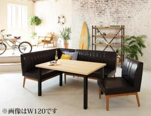スーパSALE10倍＆4時間限定10％OFF ダイニングセット（テーブル&ソファ チェア） 西海岸テイスト モダンデザインリビングダイニングセット 4人 4点セット(テーブル+ソファ1脚+アームソファ1脚+チェア1脚) 左アーム W150