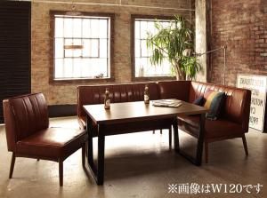 スーパSALE10倍＆4時間限定10％OFF アメリカンヴィンテージデザイン リビングダイニングセット ダブルシックス 4人 4点セット(テーブル+ソファ1脚+アームソファ1脚+チェア1脚) 右アーム W150