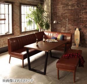 スーパSALE10倍＆4時間限定10％OFF アメリカンヴィンテージデザイン リビングダイニングセット ダブルシックス 4人 4点セット(テーブル+ソファ1脚+アームソファ1脚+ベンチ1脚) 右アーム W150