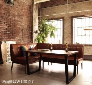 スーパSALE10倍＆4時間限定10％OFF アメリカンヴィンテージデザイン リビングダイニングセット ダブルシックス 3人 3点セット(テーブル+ソファ1脚+アームソファ1脚) 左アーム W150