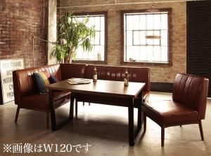 スーパSALE10倍＆4時間限定10％OFF アメリカンヴィンテージデザイン リビングダイニングセット ダブルシックス 4人 4点セット(テーブル+ソファ1脚+アームソファ1脚+チェア1脚) 左アーム W150