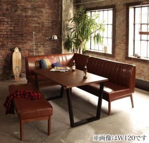 スーパSALE10倍＆4時間限定10％OFF アメリカンヴィンテージデザイン リビングダイニングセット ダブルシックス 4人 4点セット(テーブル+ソファ1脚+アームソファ1脚+ベンチ1脚) 左アーム W150