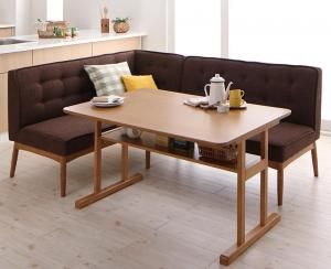 スーパSALE10倍＆4時間限定10％OFF ダイニングセット（テーブル&ソファ） 北欧デザインリビングダイニングセット 3人 3点セット(テーブル+ソファ1脚+アームソファ1脚) 左アーム W120