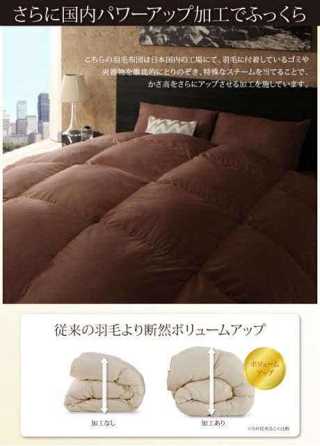 スーパSALE10倍＆4時間限定10％OFF MITAS寝具SELECT 羽根布団 最高級羽毛93%ポーランド産グースダウン プレミアムゴールドラベル 羽毛掛布団 セミダブル