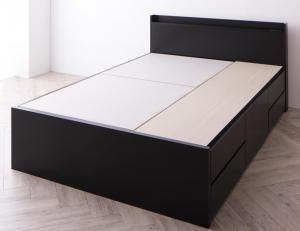 スーパSALE10倍＆4時間限定10％OFF お客様組立 棚・コンセント付き_大容量チェストベッド ベッドフレームのみ セミダブル