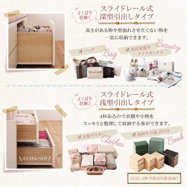 スーパSALE10倍＆4時間限定10％OFF お客様組立 棚・コンセント付き_大容量コンパクトチェストベッド 薄型スタンダードポケットコイルマットレス付き シングル ショート丈