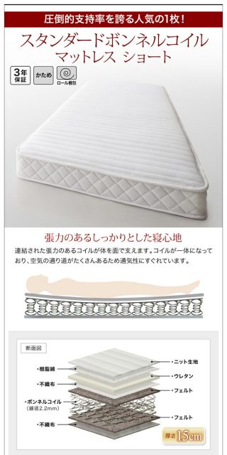 スーパSALE10倍＆4時間限定10％OFF 棚・コンセント付きショート丈収納ベッド ベッドフレームのみ セミシングル ショート丈